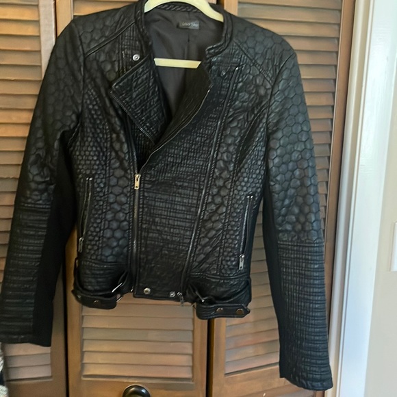Embossed leather jacket - Picture 1 of 6
